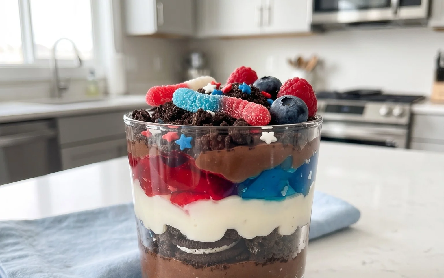 Red, White and Blue Dirt Cups