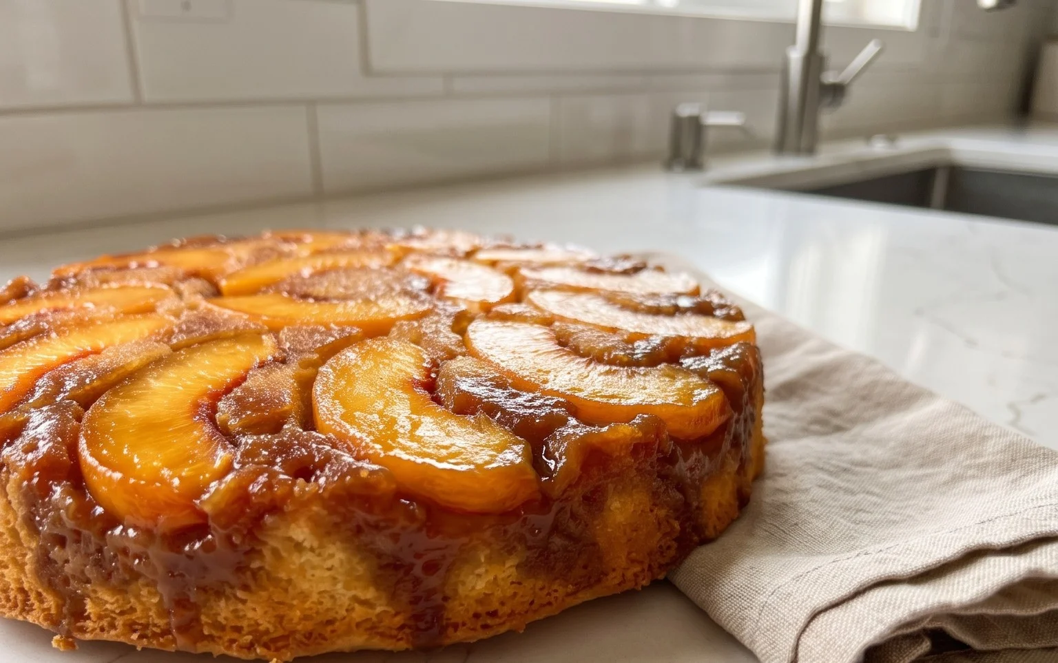 Peach Upside-Down Cake Recipe