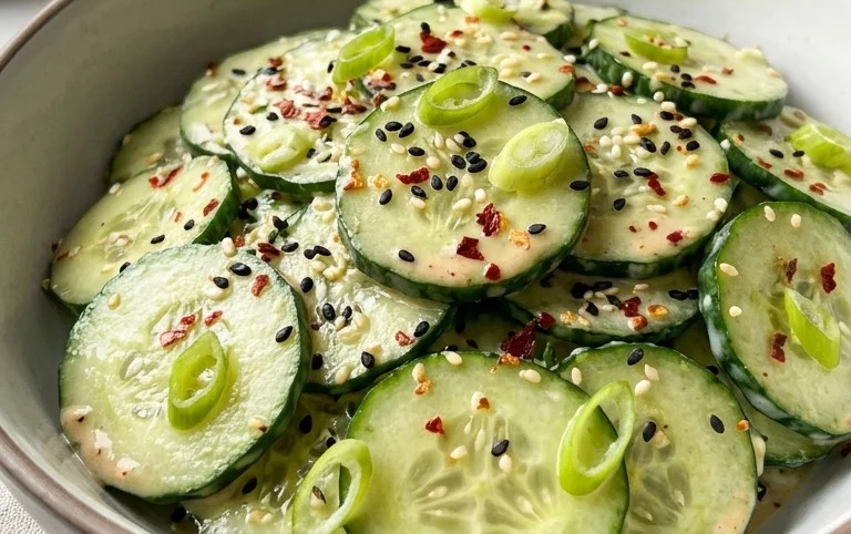 Creamy Asian Cucumber Salad Bowl