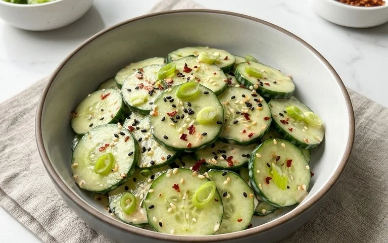 Creamy Asian Cucumber Salad Bowl