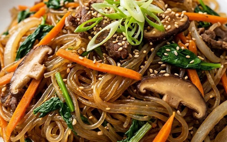 Japchae (Korean Glass Noodle Stir Fry)