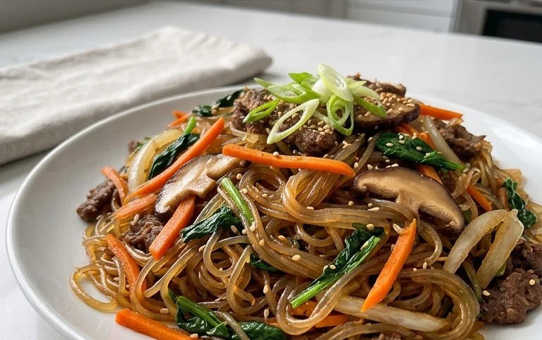 Japchae (Korean Glass Noodle Stir Fry)