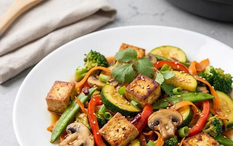Zucchini Stir Fry With Tofu (Vegan)