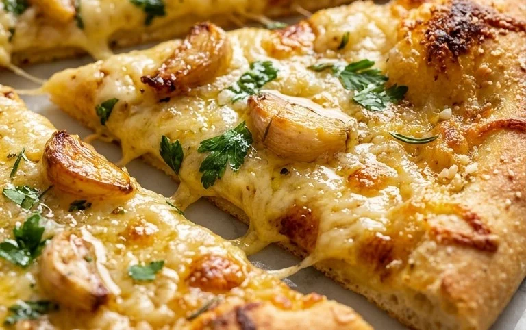 buttery garlic pizza