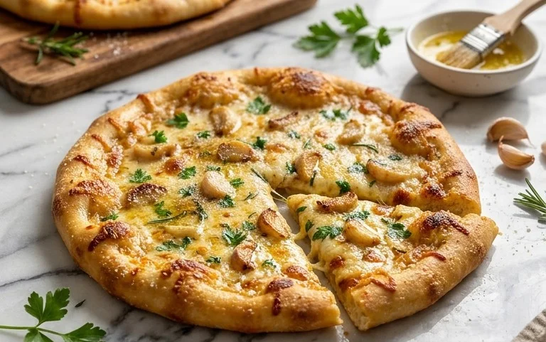buttery garlic pizza