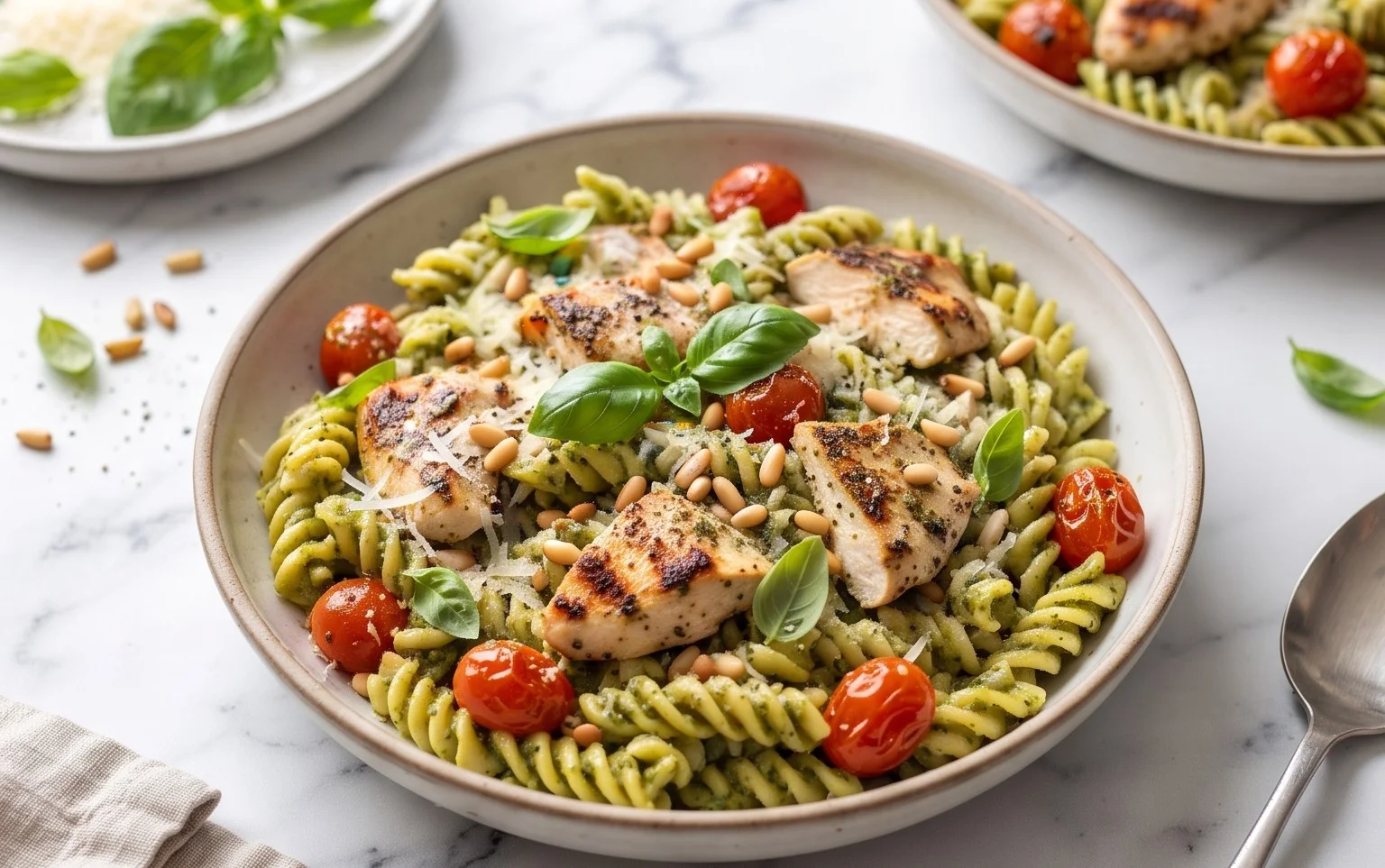 Creamy Chicken Pesto Pasta
