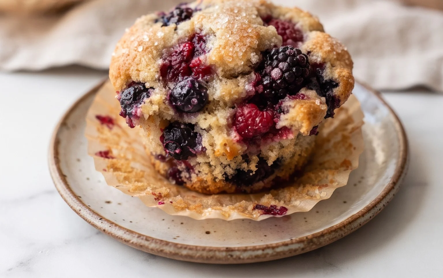 Bakery Style Mixed Berry Muffins | with Frozen Berries