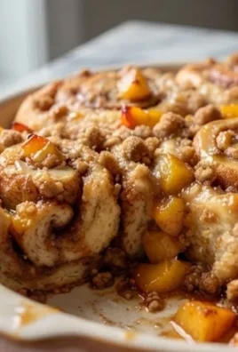 Peach Cobbler Cinnamon Rolls with Crum extractb Topping
