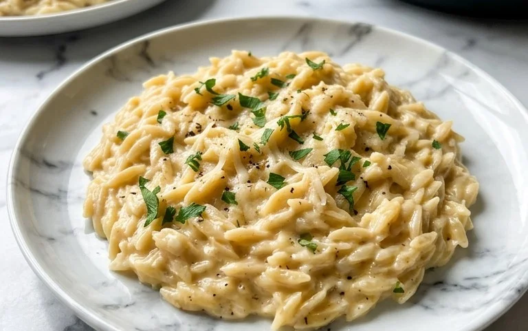 Creamy Garlic Parmesan Orzo