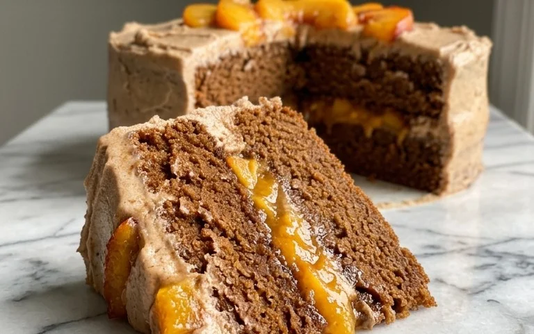 Brown Sugar Layer Cake with Peach Filling