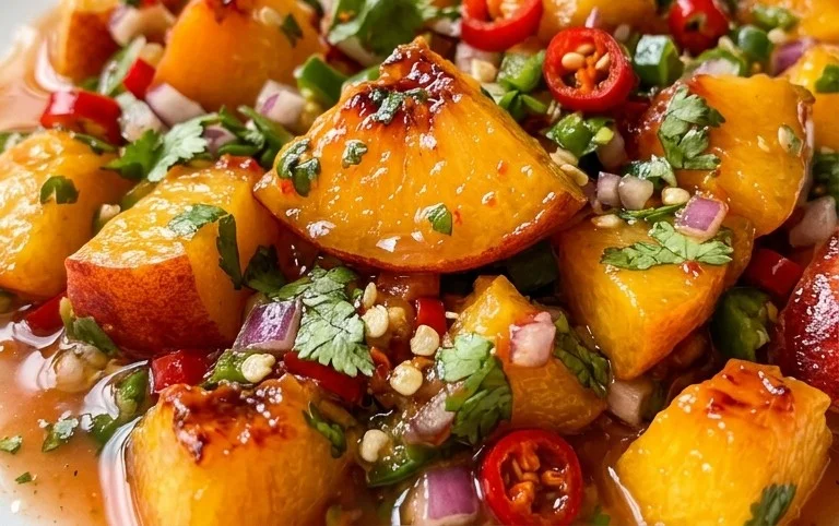Sweet & Spicy Peach Salsa Canning Recipe