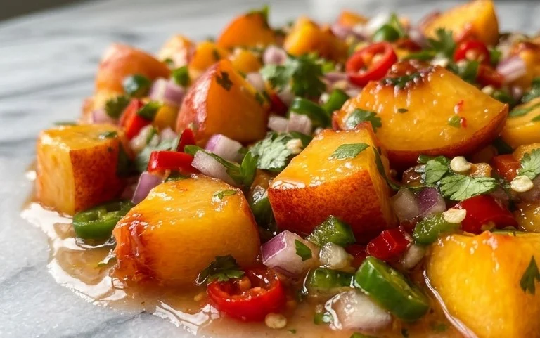 Sweet & Spicy Peach Salsa Canning Recipe