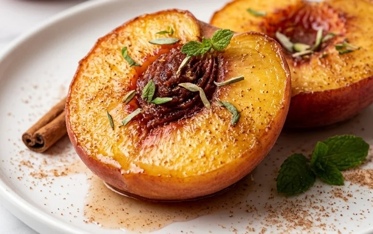 Cinnamon Sugar Baked Peaches