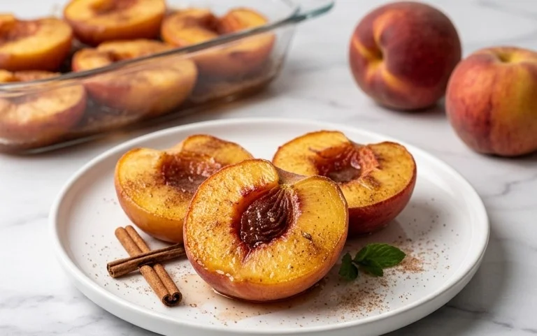 Cinnamon Sugar Baked Peaches