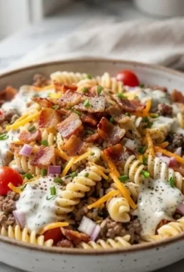 Beef Bacon Ranch Pasta Salad