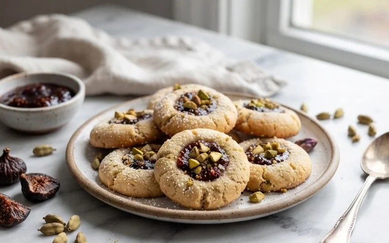 Cardamom Fig Thumbprint Cookies