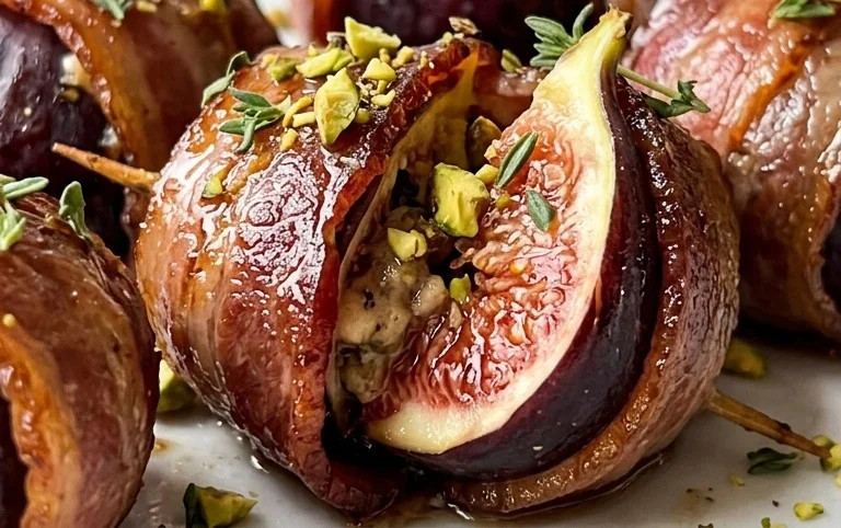 Beef Bacon Wrapped Stuffed Figs