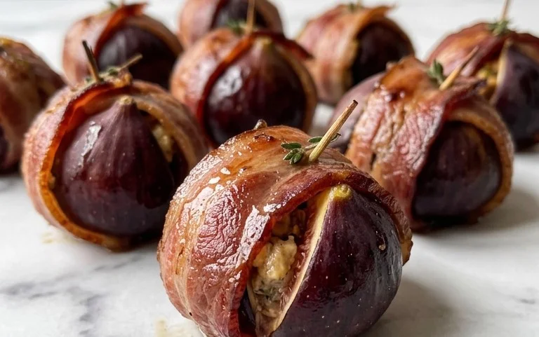 Beef Bacon Wrapped Stuffed Figs